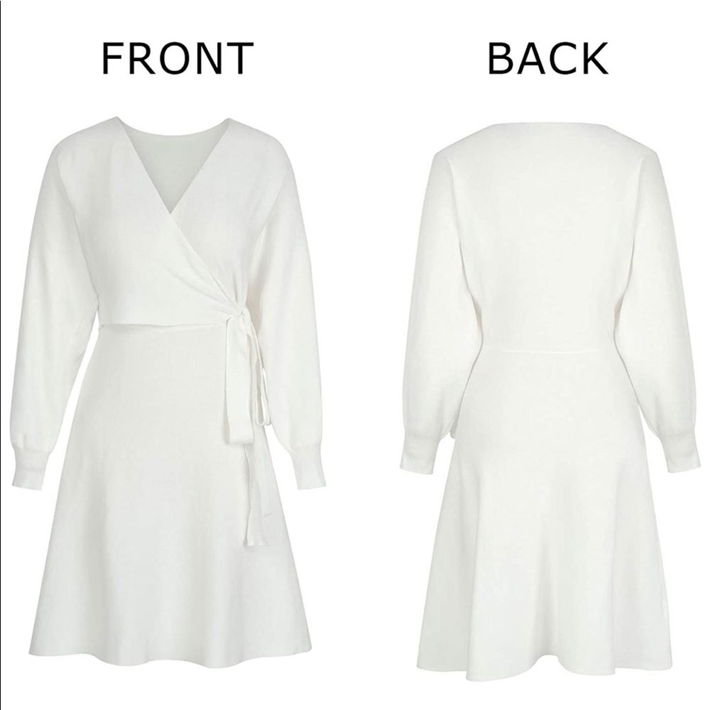 Long Sleeve Sweater Wrap Dress - Picture 4 of 13